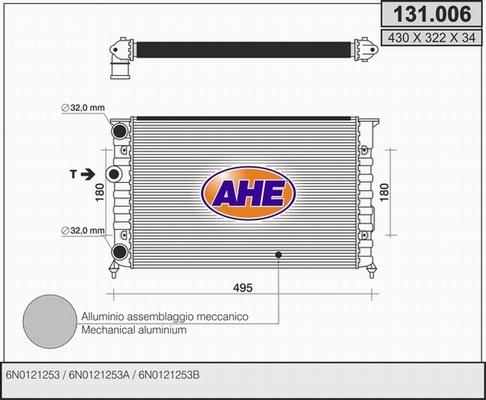 AHE 131.006 - Радіатор, охолодження двигуна avtolavka.club