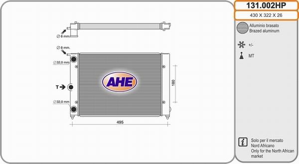 AHE 131.002HP - Радіатор, охолодження двигуна avtolavka.club