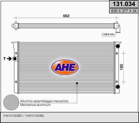 AHE 131.034 - Радіатор, охолодження двигуна avtolavka.club