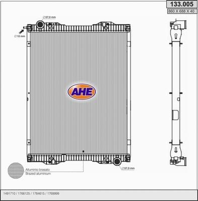 AHE 133.005 - Радіатор, охолодження двигуна avtolavka.club