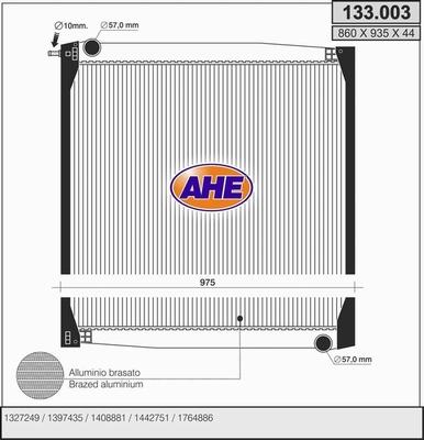 AHE 133.003 - Радіатор, охолодження двигуна avtolavka.club