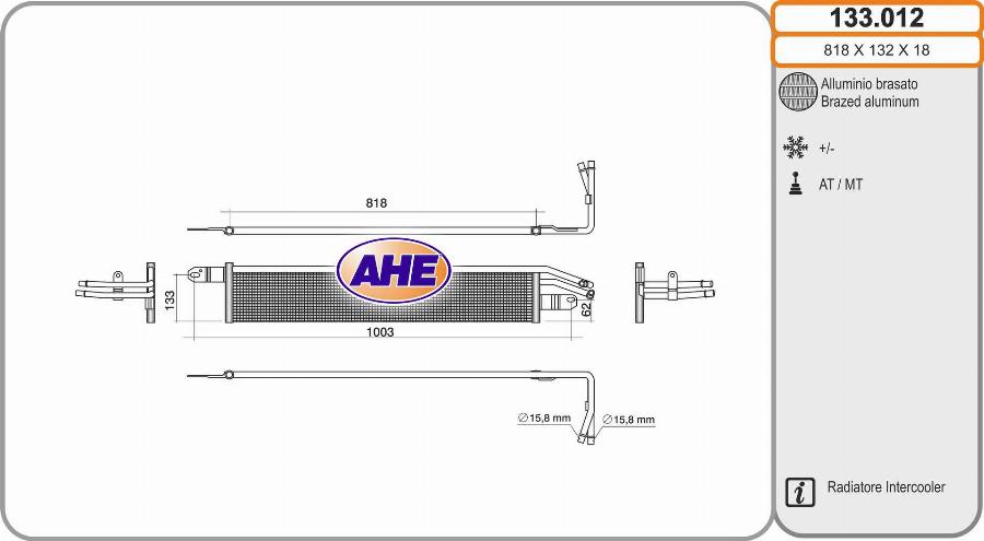 AHE 133.012 - Радіатор, охолодження двигуна avtolavka.club