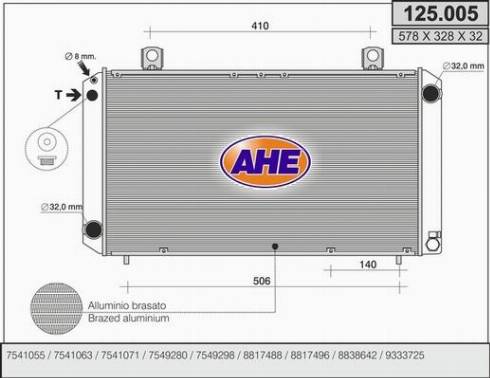 AHE 125.005 - Радіатор, охолодження двигуна avtolavka.club