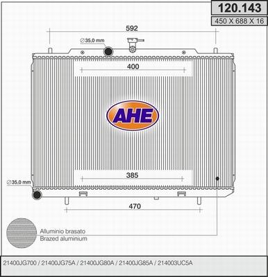 AHE 120.143 - Радіатор, охолодження двигуна avtolavka.club