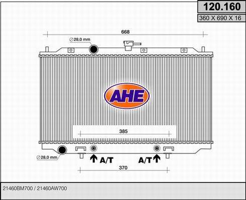 AHE 120.160 - Радіатор, охолодження двигуна avtolavka.club