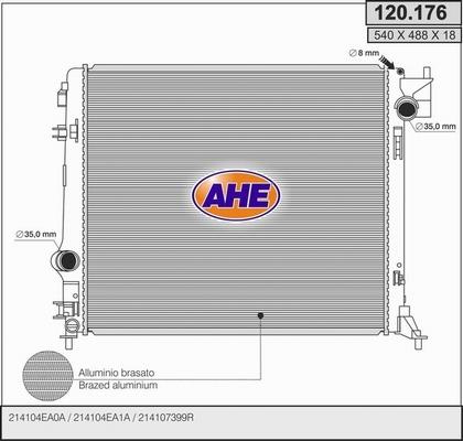 AHE 120.176 - Радіатор, охолодження двигуна avtolavka.club