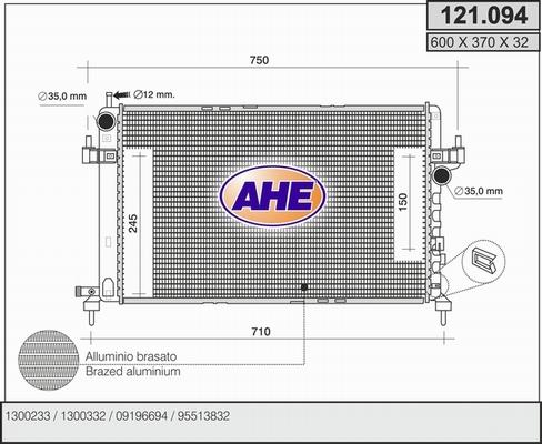 AHE 121.094 - Радіатор, охолодження двигуна avtolavka.club