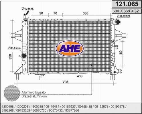 AHE 121.065 - Радіатор, охолодження двигуна avtolavka.club