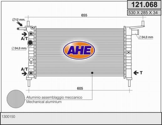 AHE 121.068 - Радіатор, охолодження двигуна avtolavka.club