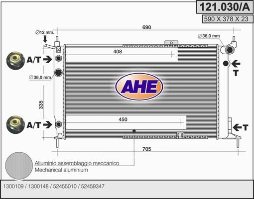 AHE 121.030/A - Радіатор, охолодження двигуна avtolavka.club