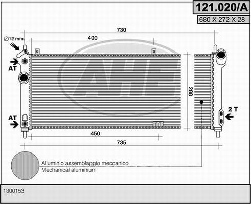 AHE 121.020/A - Радіатор, охолодження двигуна avtolavka.club