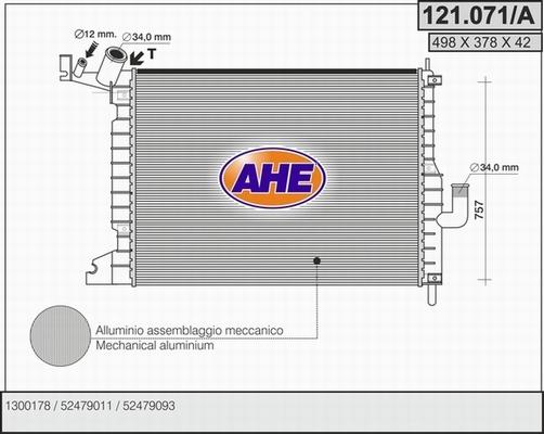 AHE 121.071/A - Радіатор, охолодження двигуна avtolavka.club