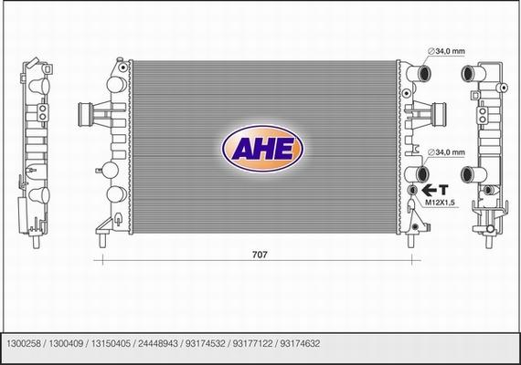 AHE 121.144/A - Радіатор, охолодження двигуна avtolavka.club