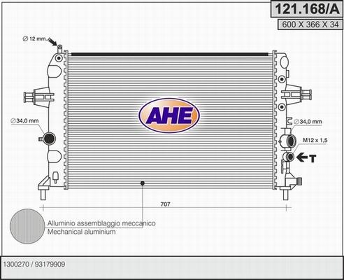 AHE 121.168/A - Радіатор, охолодження двигуна avtolavka.club