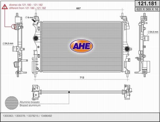 AHE 121.181 - Радіатор, охолодження двигуна avtolavka.club