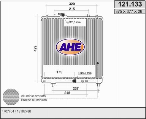 AHE 121.133 - Радіатор, охолодження двигуна avtolavka.club