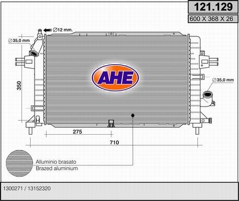 AHE 121.129 - Радіатор, охолодження двигуна avtolavka.club