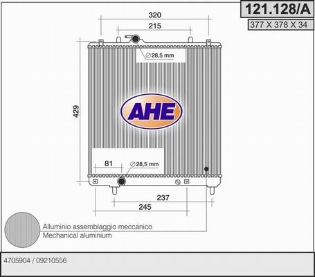 AHE 121.128/A - Радіатор, охолодження двигуна avtolavka.club