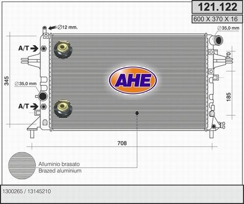 AHE 121.122 - Радіатор, охолодження двигуна avtolavka.club