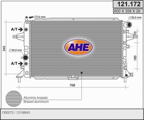 AHE 121.172 - Радіатор, охолодження двигуна avtolavka.club