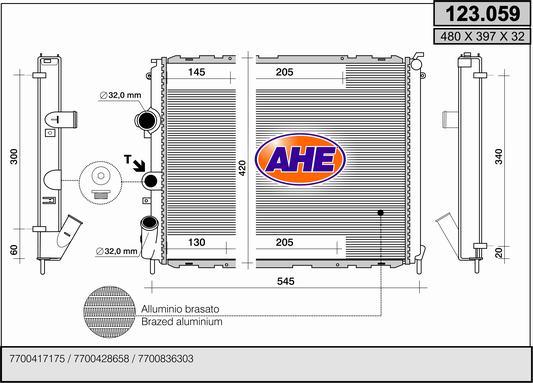AHE 123.059 - Радіатор, охолодження двигуна avtolavka.club