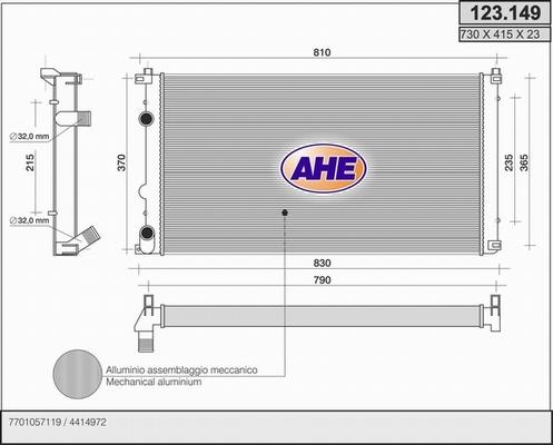 AHE 123.149 - Радіатор, охолодження двигуна avtolavka.club