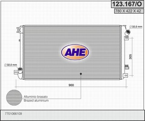 AHE 123.167/O - Радіатор, охолодження двигуна avtolavka.club