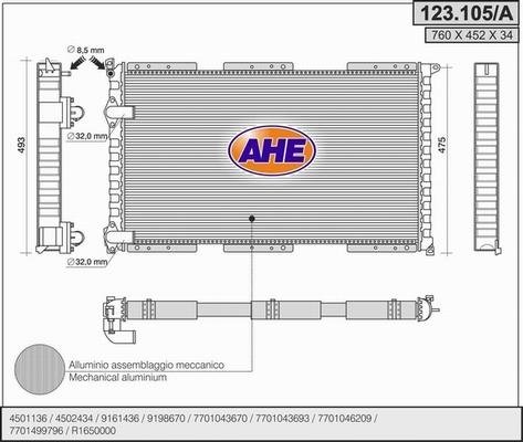 AHE 123.105/A - Радіатор, охолодження двигуна avtolavka.club