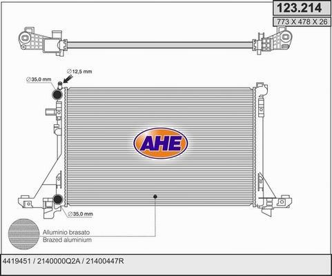 AHE 123.214 - Радіатор, охолодження двигуна avtolavka.club