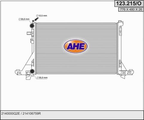 AHE 123.215/O - Радіатор, охолодження двигуна avtolavka.club