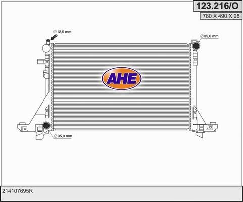 AHE 123.216/O - Радіатор, охолодження двигуна avtolavka.club