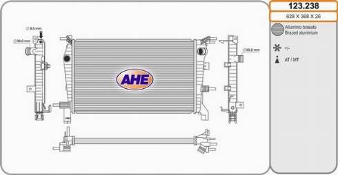 AHE 123.238 - Радіатор, охолодження двигуна avtolavka.club