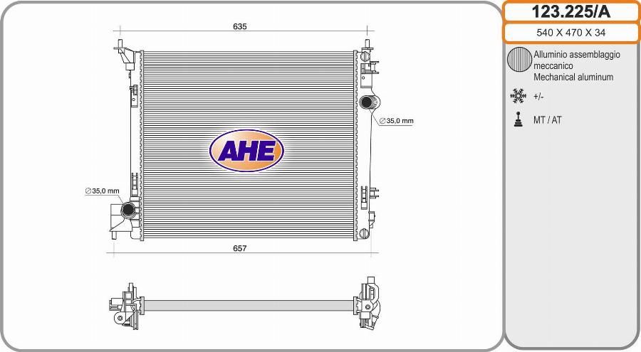 AHE 123.225/A - Радіатор, охолодження двигуна avtolavka.club