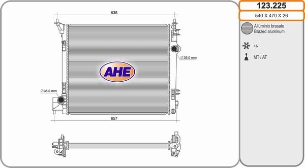 AHE 123.225 - Радіатор, охолодження двигуна avtolavka.club