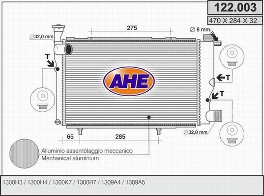 AHE 122.003 - Радіатор, охолодження двигуна avtolavka.club