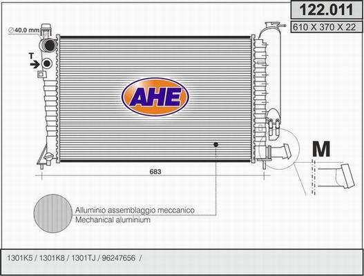 AHE 122.011 - Радіатор, охолодження двигуна avtolavka.club