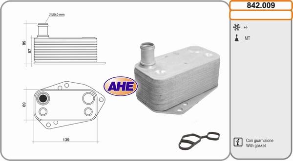 AHE 842.009 - Масляний радіатор, рухове масло avtolavka.club