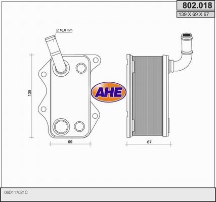 AHE 802.018 - Масляний радіатор, рухове масло avtolavka.club