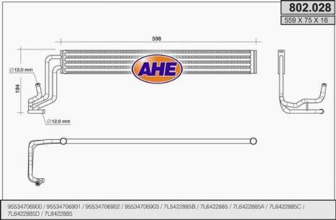 AHE 802.028 - Масляний радіатор, рухове масло avtolavka.club