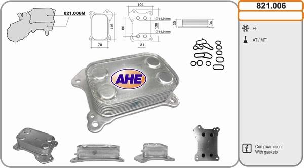 AHE 821.006 - Масляний радіатор, рухове масло avtolavka.club