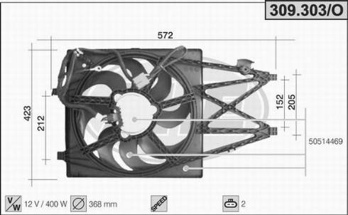 AHE 309.303/O - Вентилятор, охолодження двигуна avtolavka.club