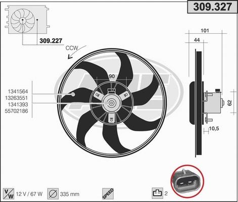 AHE 309.327 - Вентилятор, охолодження двигуна avtolavka.club