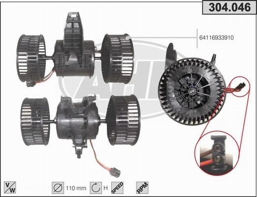 AHE 304.046 - Вентилятор салону avtolavka.club