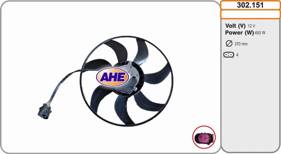 AHE 302.151 - Вентилятор, охолодження двигуна avtolavka.club