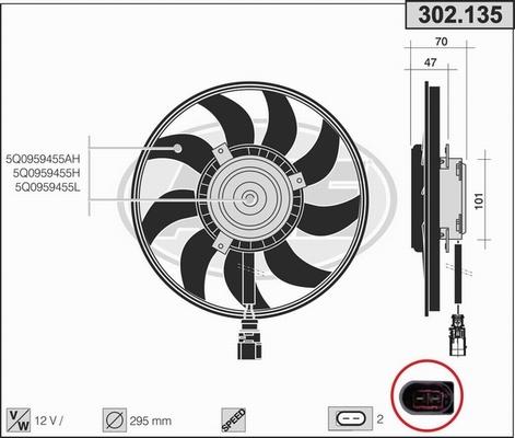 AHE 302.135 - Вентилятор, охолодження двигуна avtolavka.club