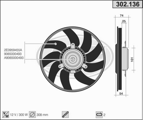 AHE 302.136 - Вентилятор, охолодження двигуна avtolavka.club