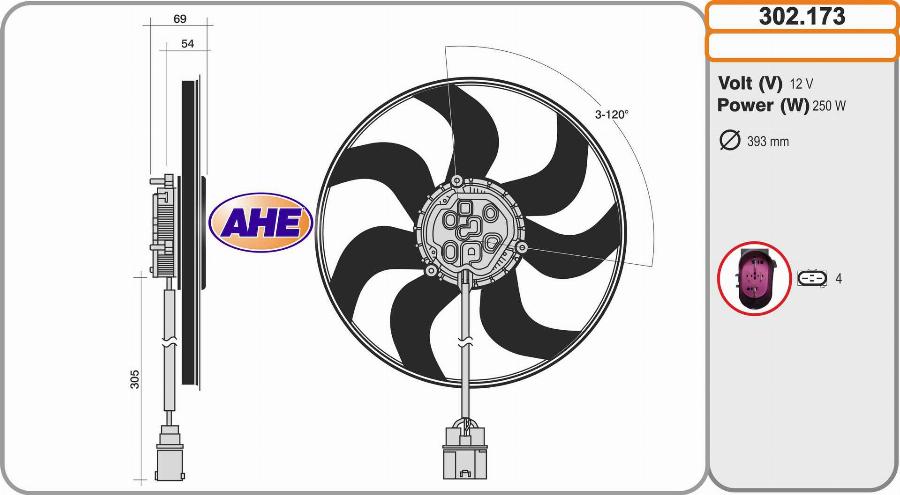 AHE 302.173 - Вентилятор, охолодження двигуна avtolavka.club