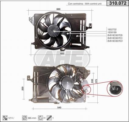 AHE 310.072 - Вентилятор, охолодження двигуна avtolavka.club