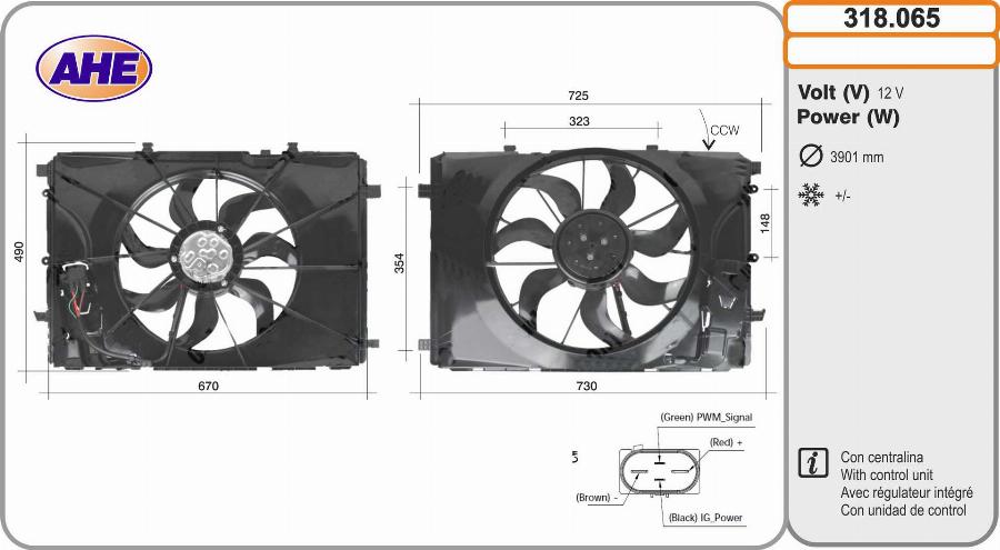 AHE 318.065 - Вентилятор, охолодження двигуна avtolavka.club