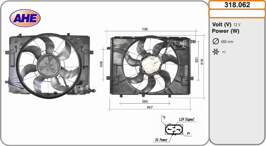 AHE 318.062 - Вентилятор, охолодження двигуна avtolavka.club